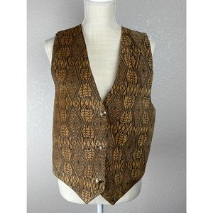 Rhonda Stark Tribal Print Suede Vest